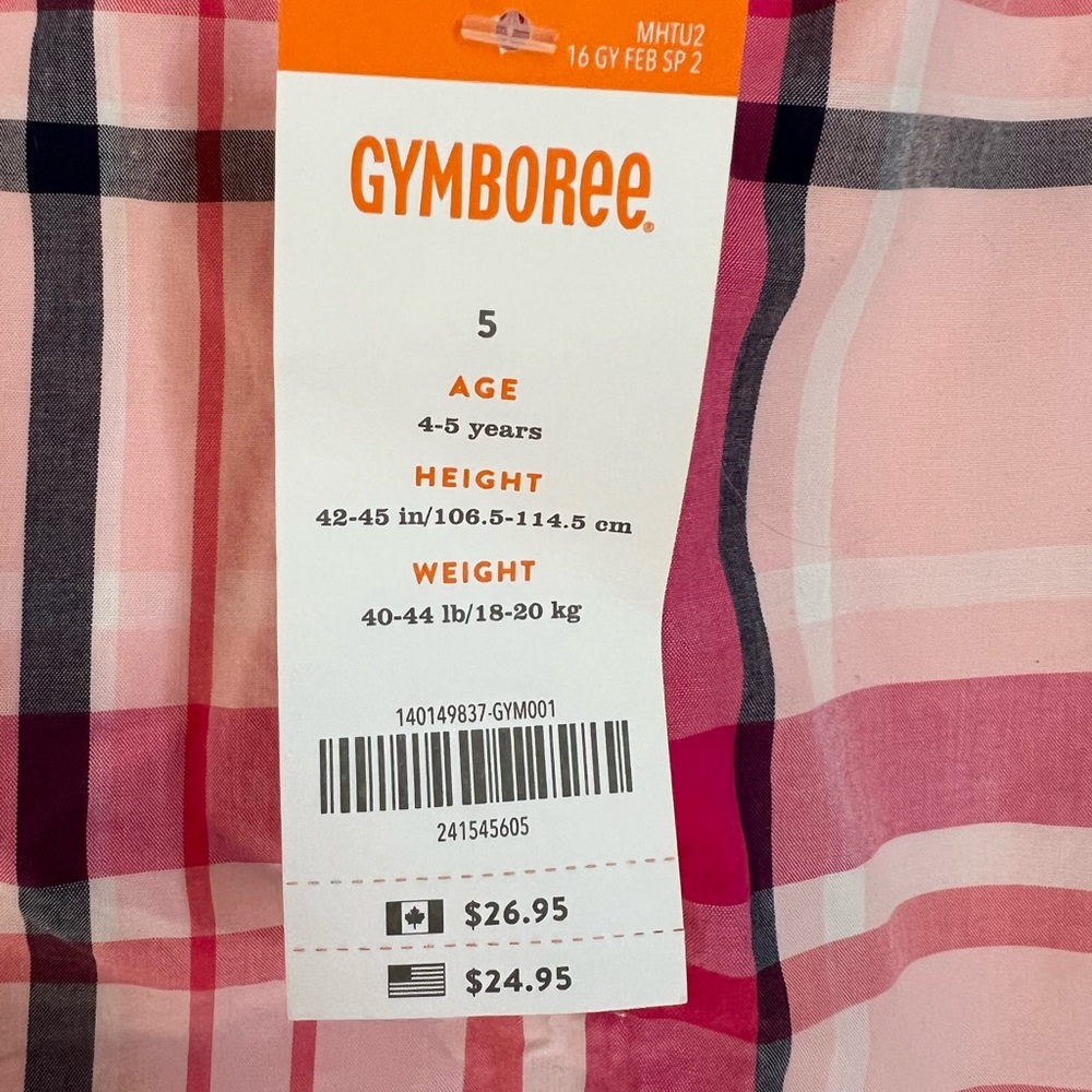 Gymboree Pink and Black Plaid Blouse with‎ Ruffled Hem NWT - Picture 6 of 7